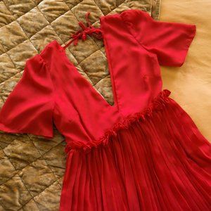 RESERVED - ASOS x Boohoo Red Plunge Dress
